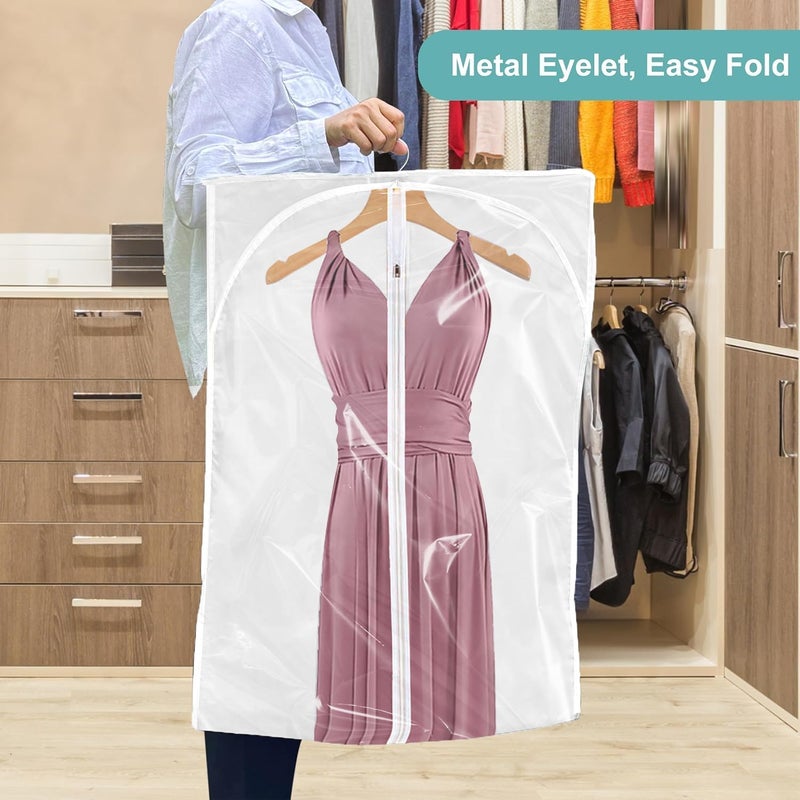 MS KITCHEN Dress Bags for Gowns Long - Foldable, 65" Clear Garment Bags for Closet Storage and Travel 24"x65"/ 4 Pack - Image 4